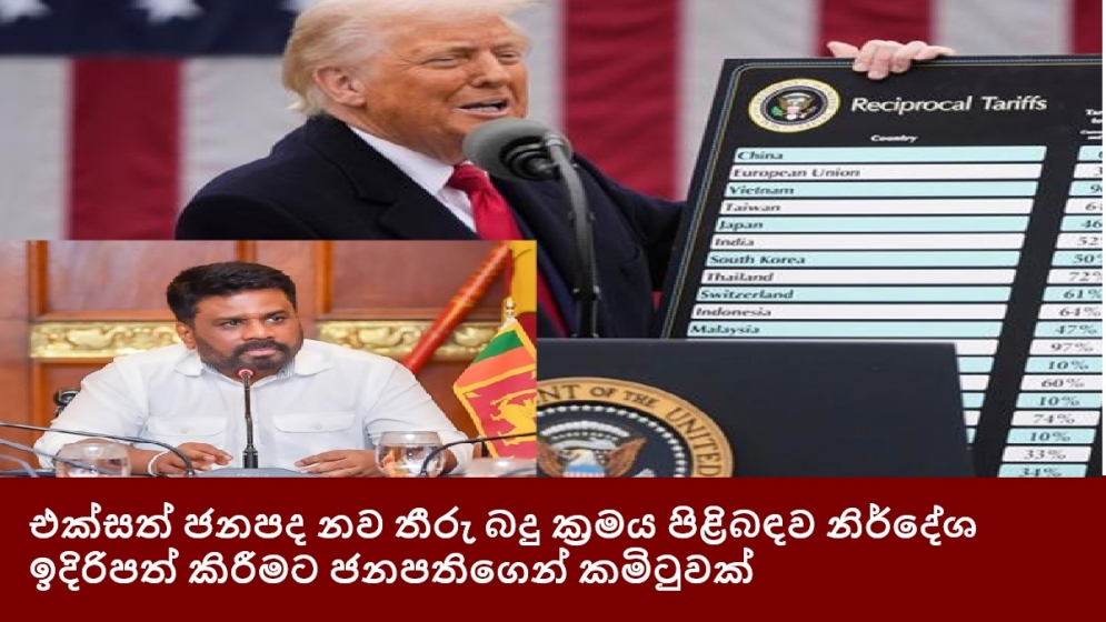 එක්සත් ජනපද නව තීරු බදු ක්‍රමය පිළිබඳව නිර්දේශ ඉදිරිපත් කිරීමට ජනපතිගෙන් කමිටුවක්